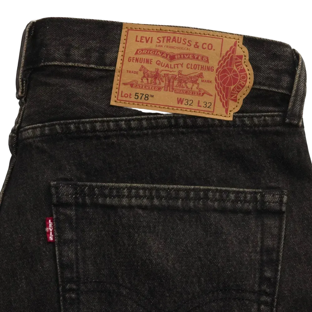 Levi's x Air Jordan Calça Baggy Jeans Black Wash