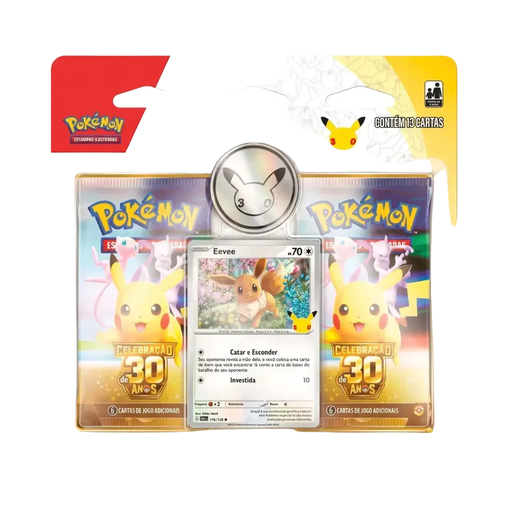 Blister Duplo Celebração de 30 Anos (Eevee) Pokémon TCG PT-BR