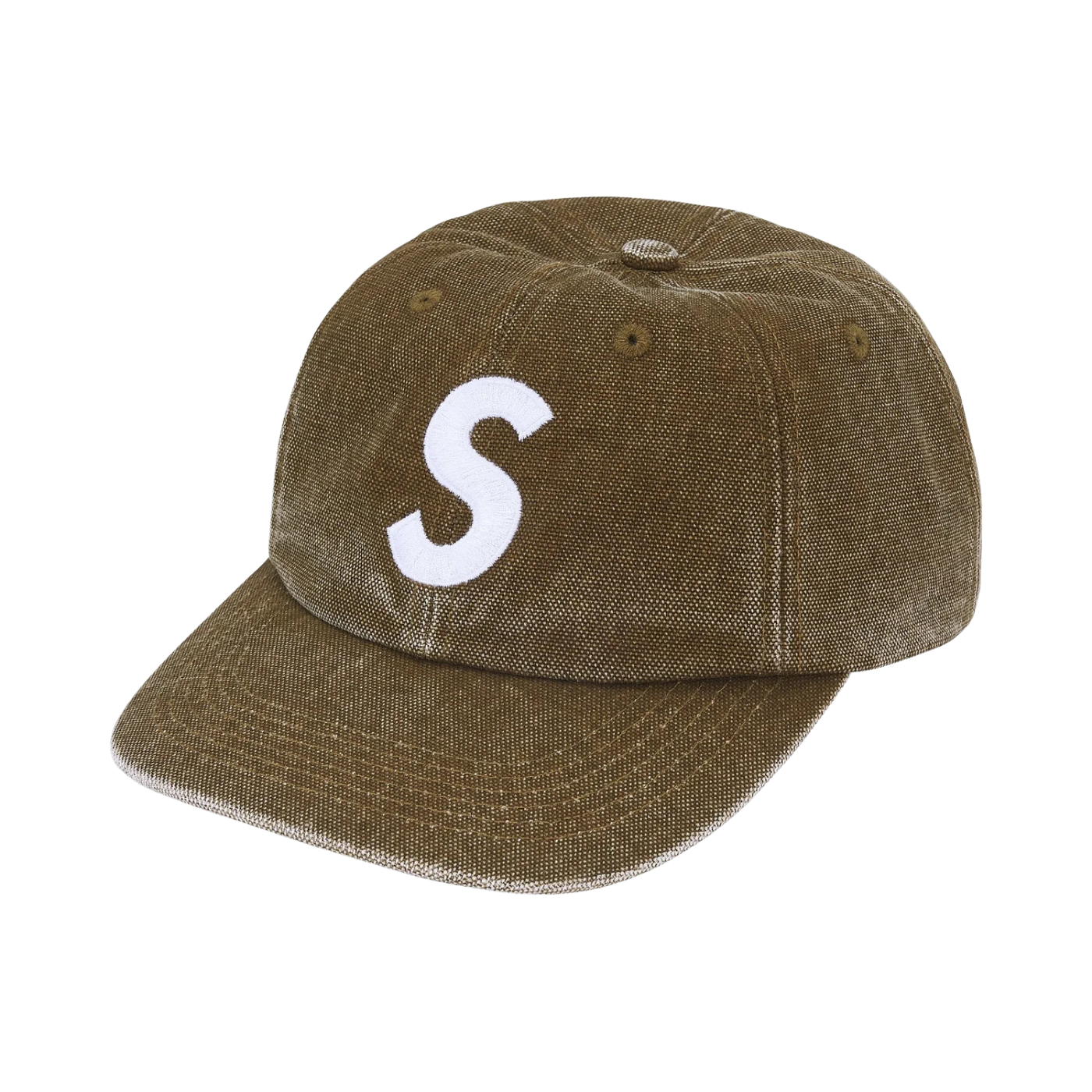 Boné Supreme Pigment Coated Canvas S Logo Olive