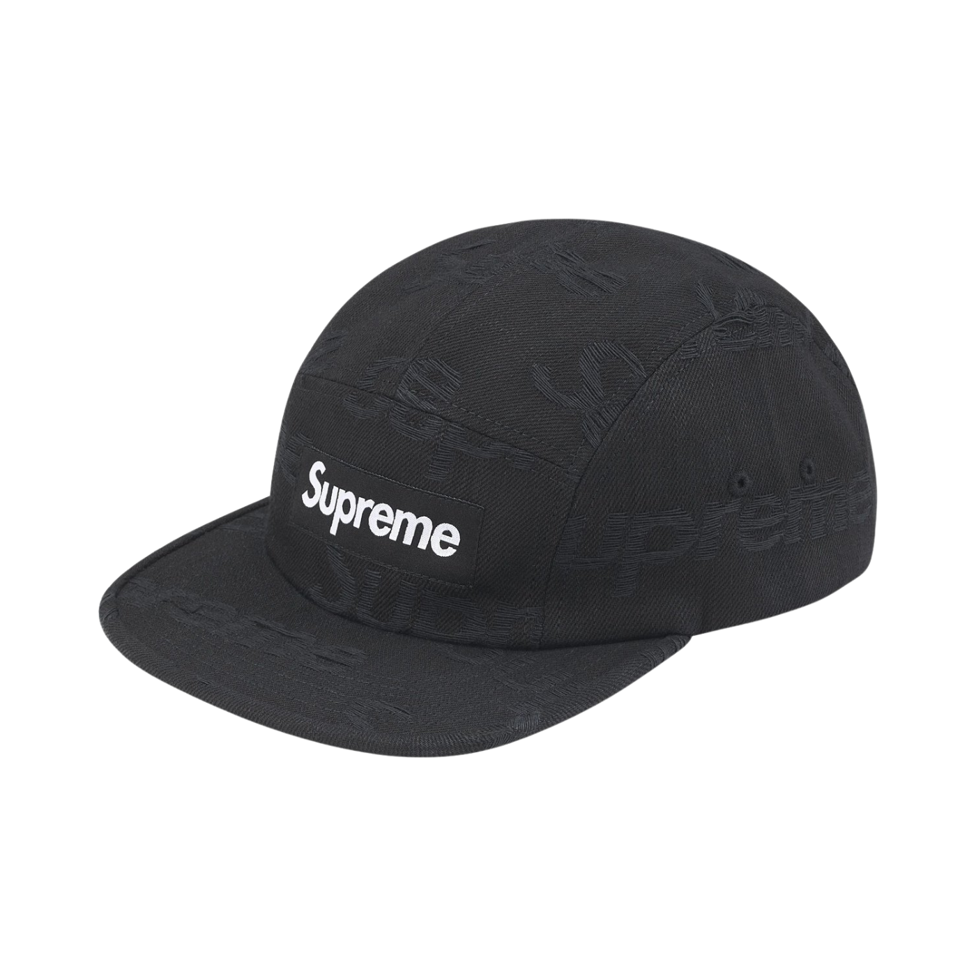Boné Supreme Jacquard Logos Denim Preto