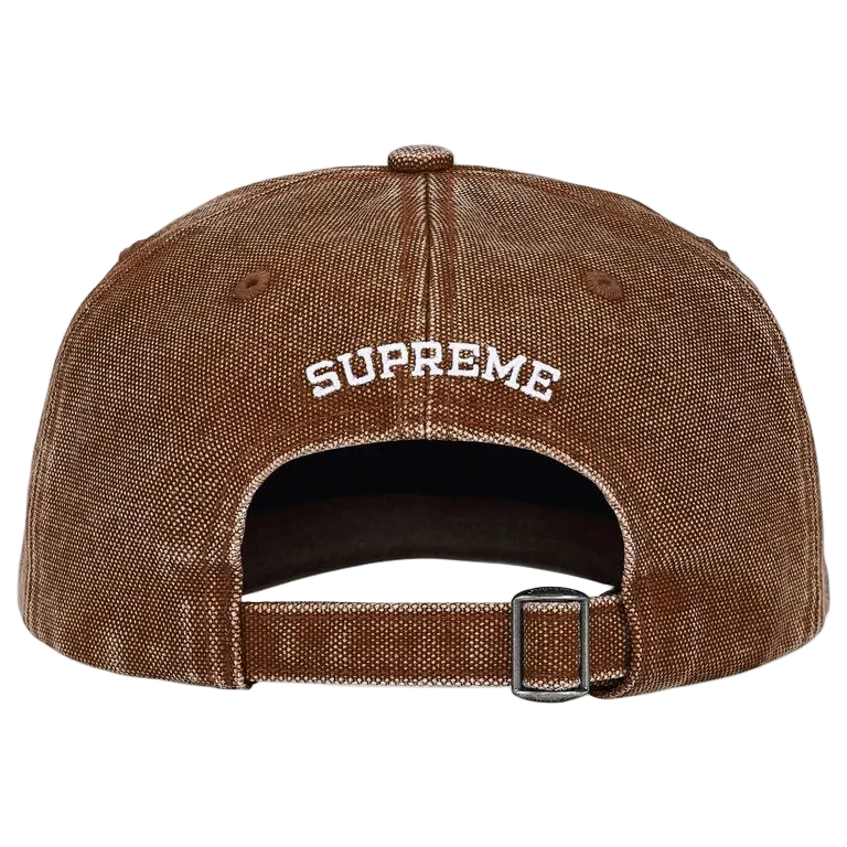 Boné Supreme Pigment Coated Canvas S Logo Marrom
