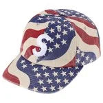 Boné Supreme Pigment Coated Canvas S Logo Flag