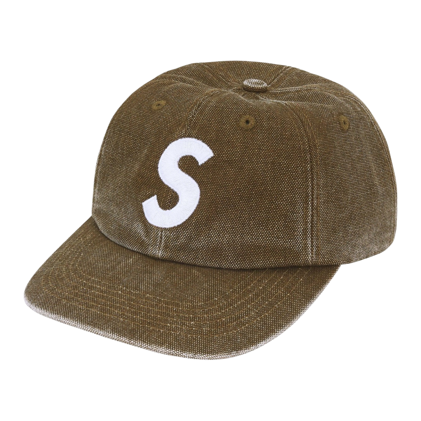 Boné Supreme S Logo Coated Canvas Olive