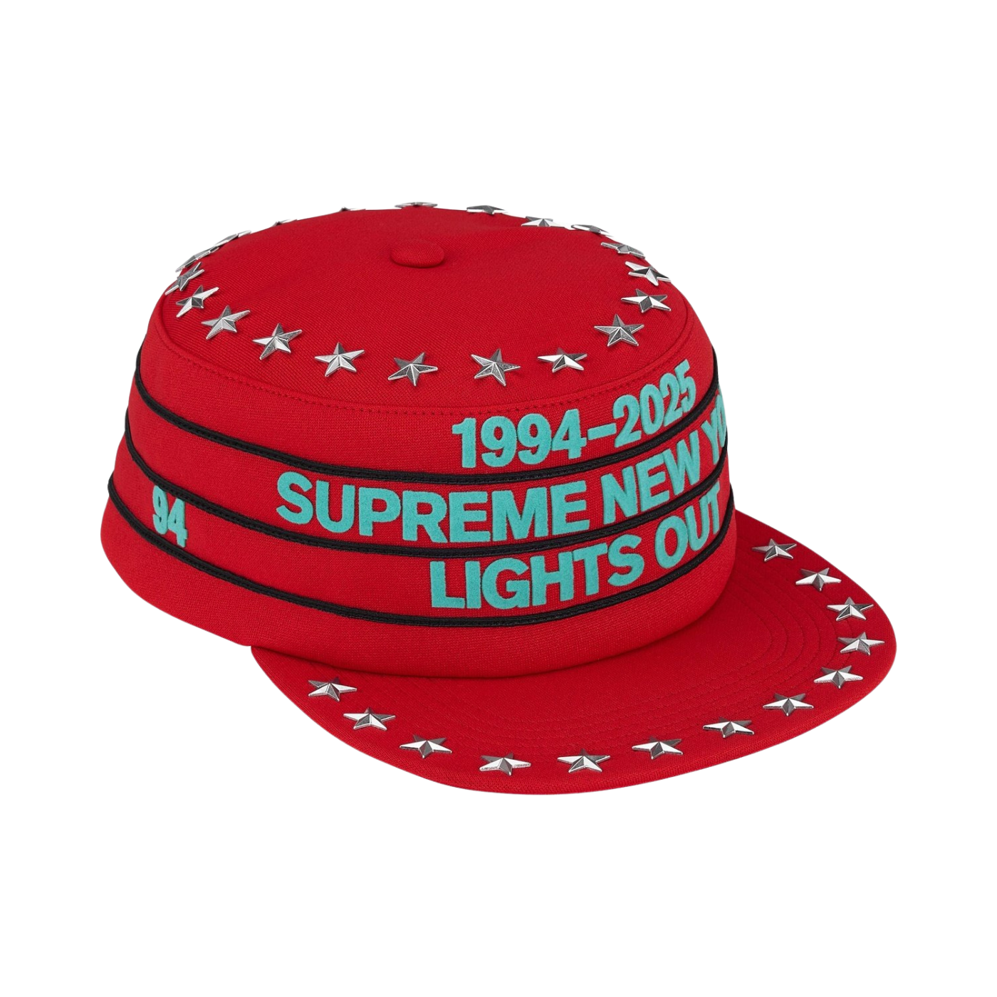 Boné Supreme Stars Studded Pillbox Vermelho