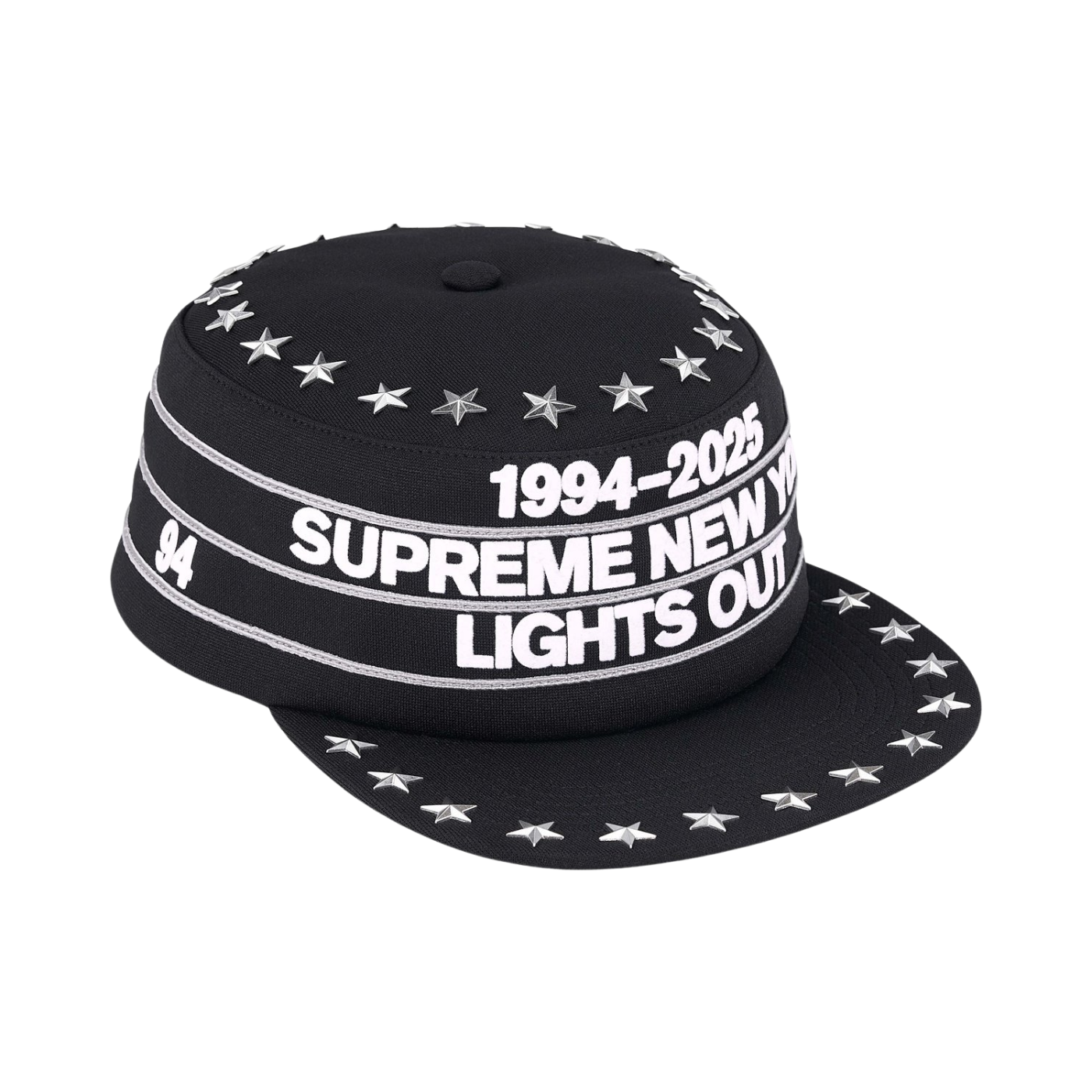 Boné Supreme Stars Studded Pillbox Preto