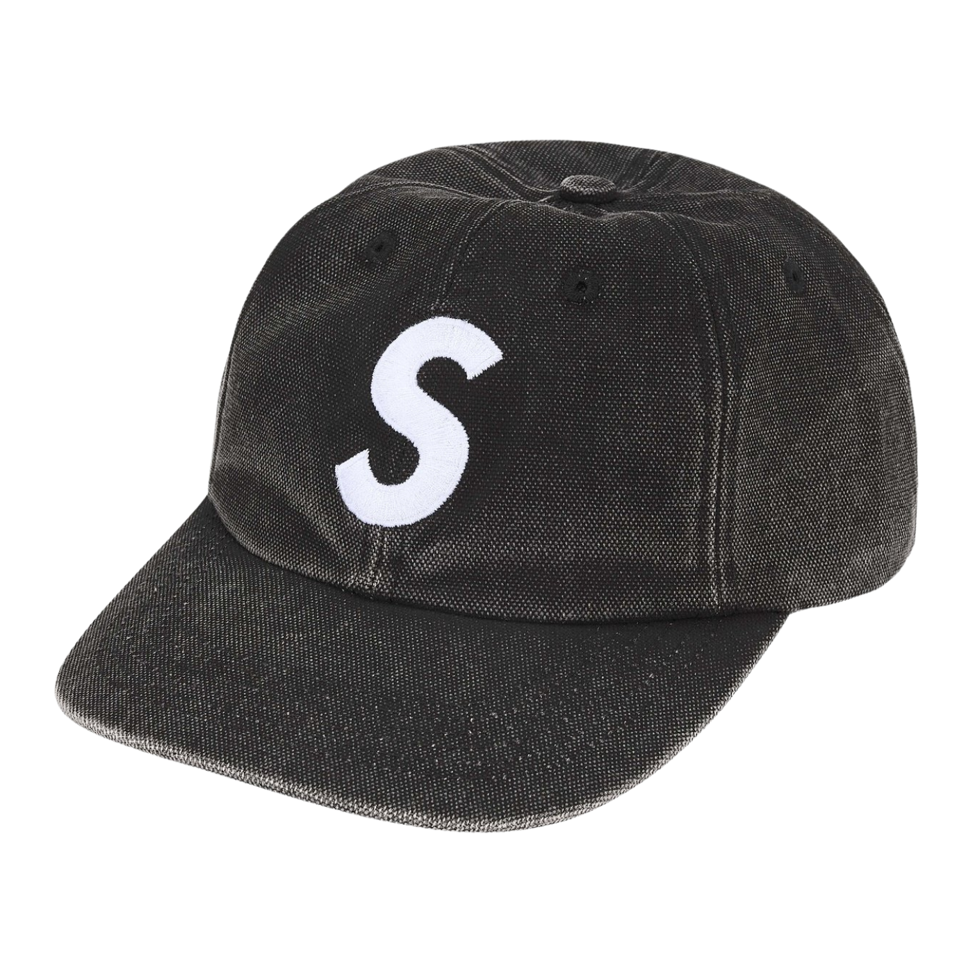 Boné Supreme S Logo Coated Canvas Preto