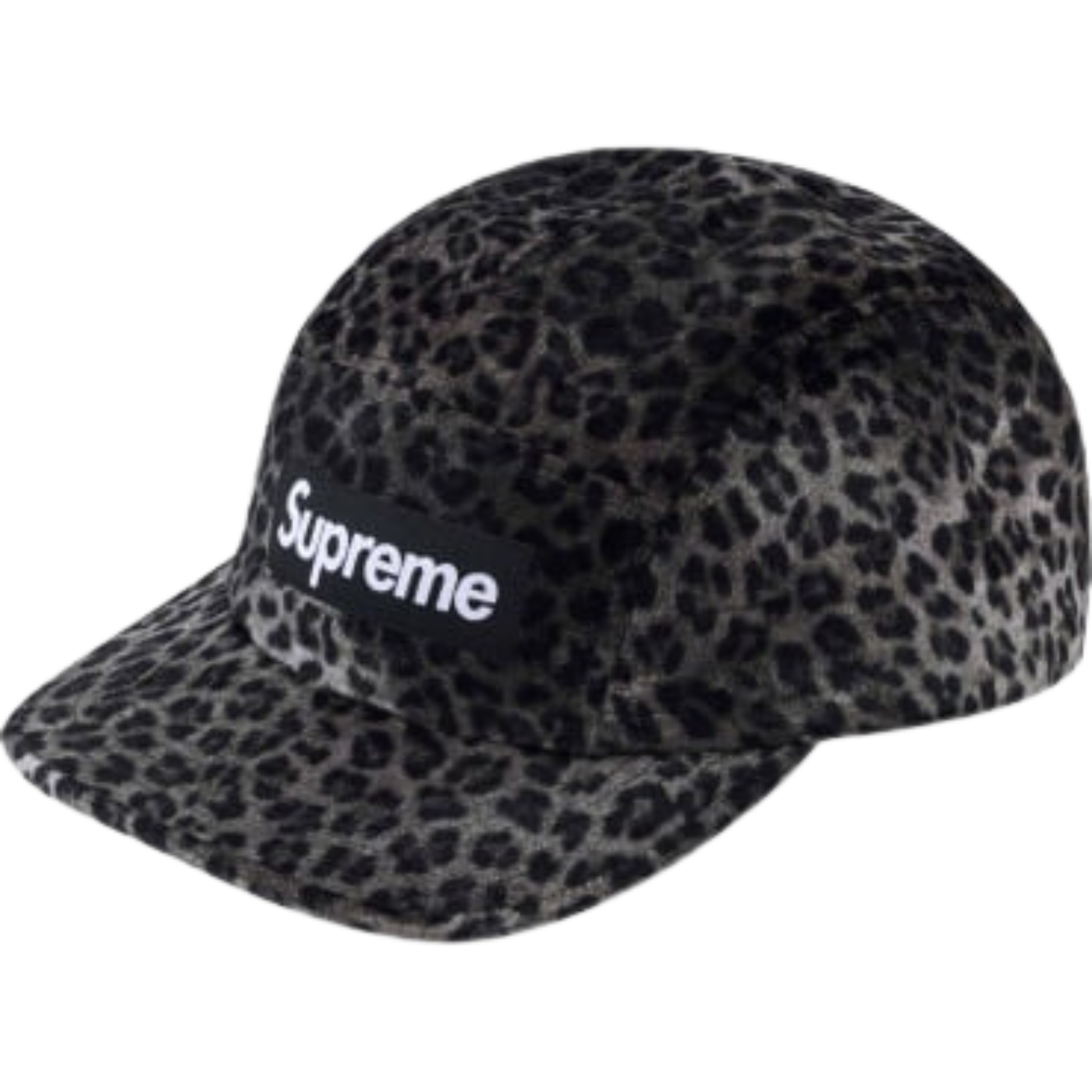 Boné Supreme Leopard Velvet Preto