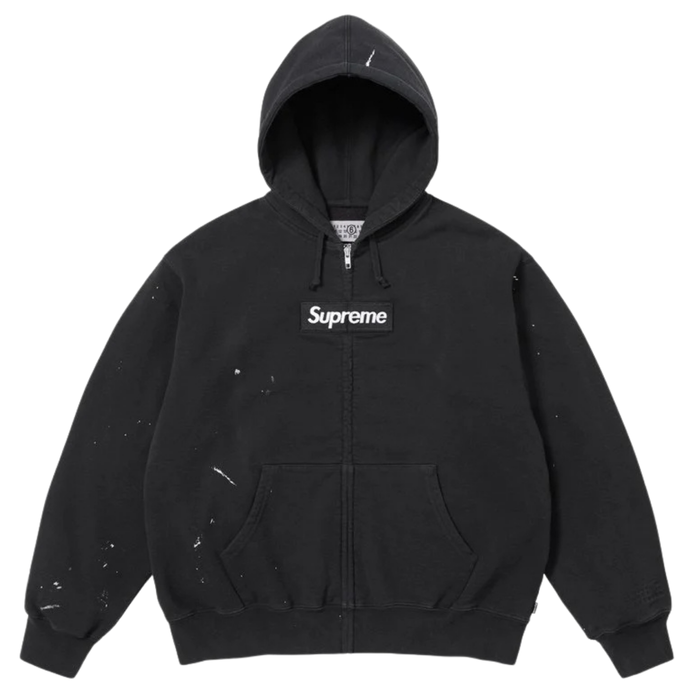 Moletom Zip Up Supreme x MM6 Maison Margiela Box Logo Preto