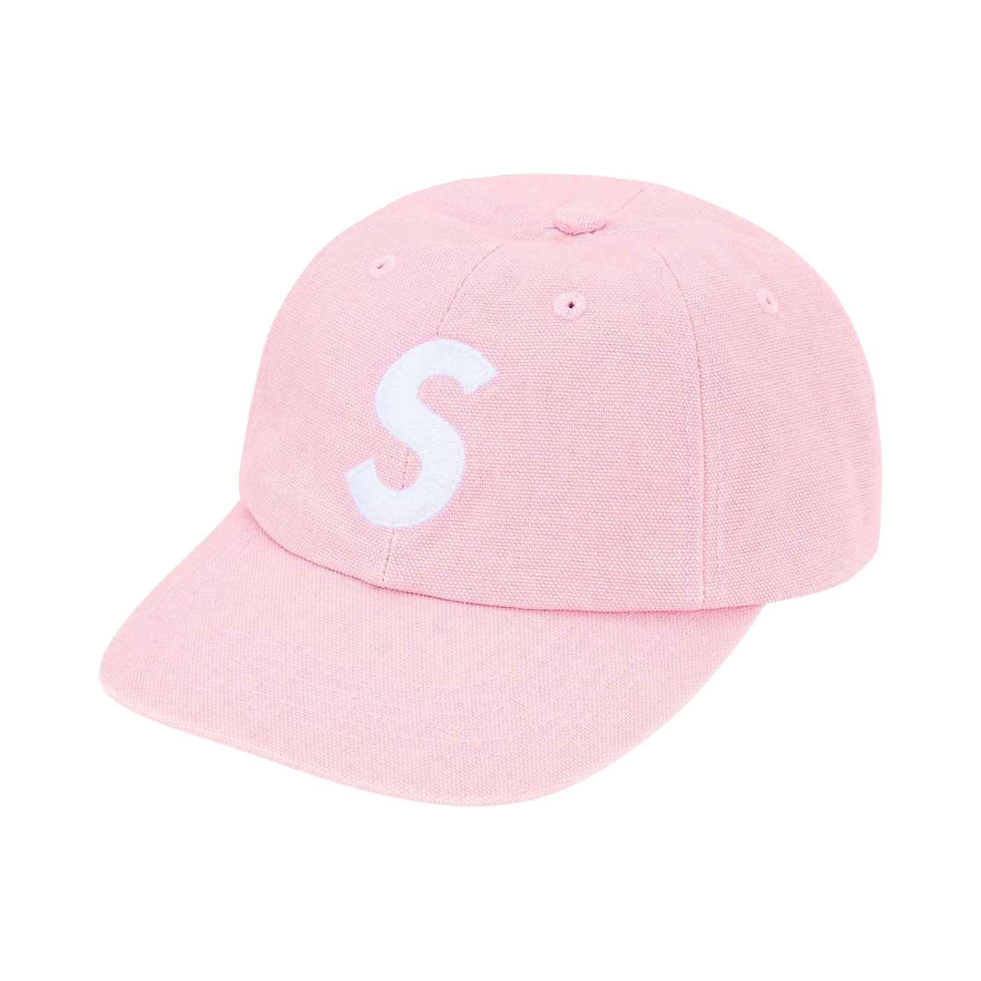 Boné Supreme Pigment Coated Canvas S Logo Rosa