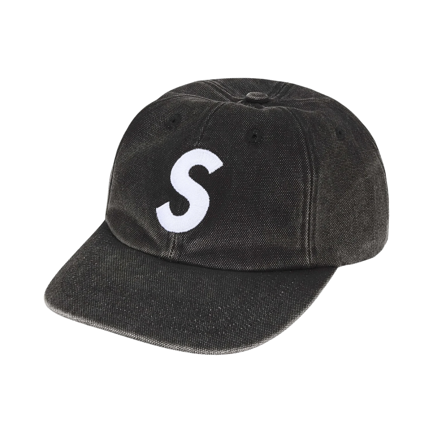 Boné Supreme Pigment Coated Canvas S Logo Preto