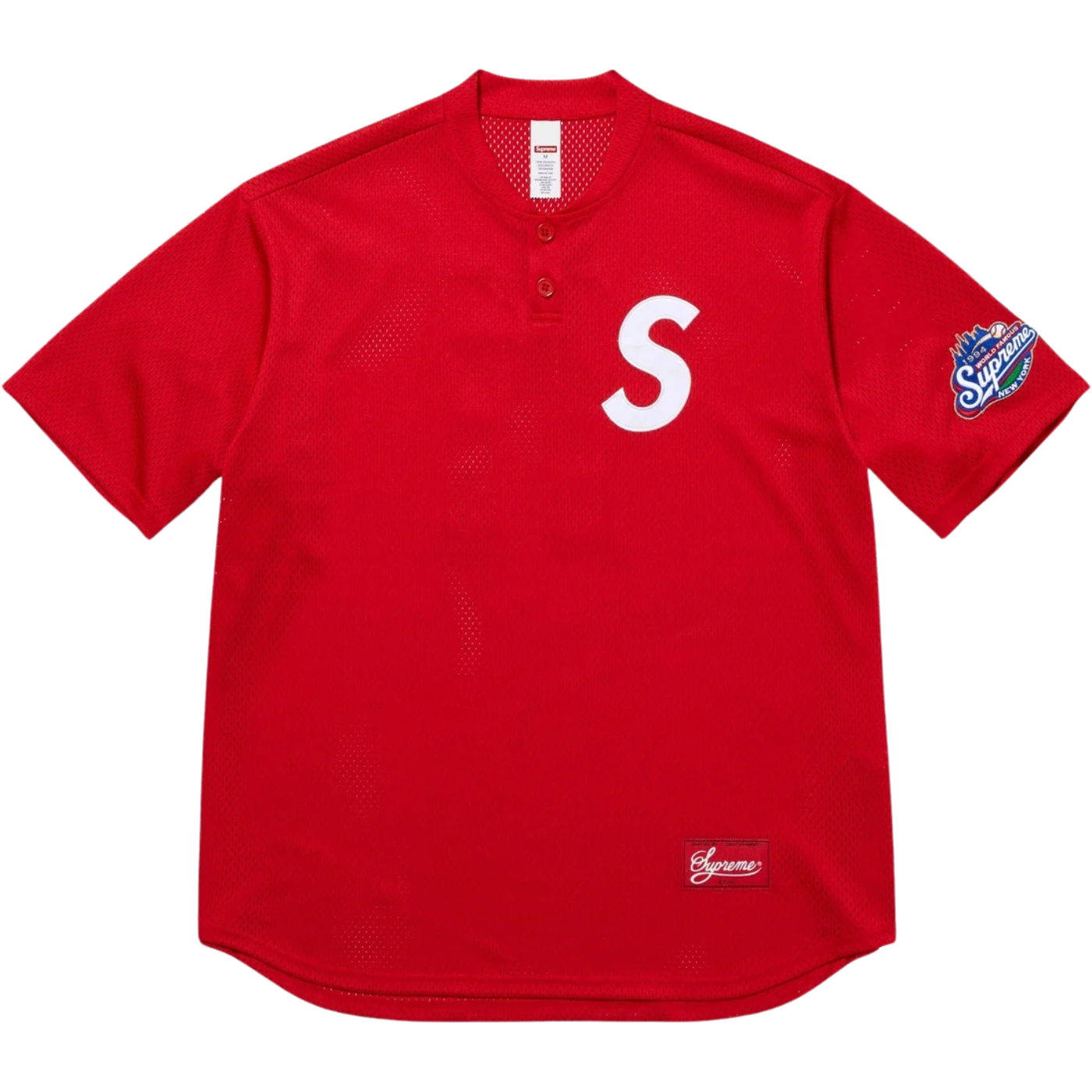 Jersey Supreme S Logo Baseball Henley Vermelho
