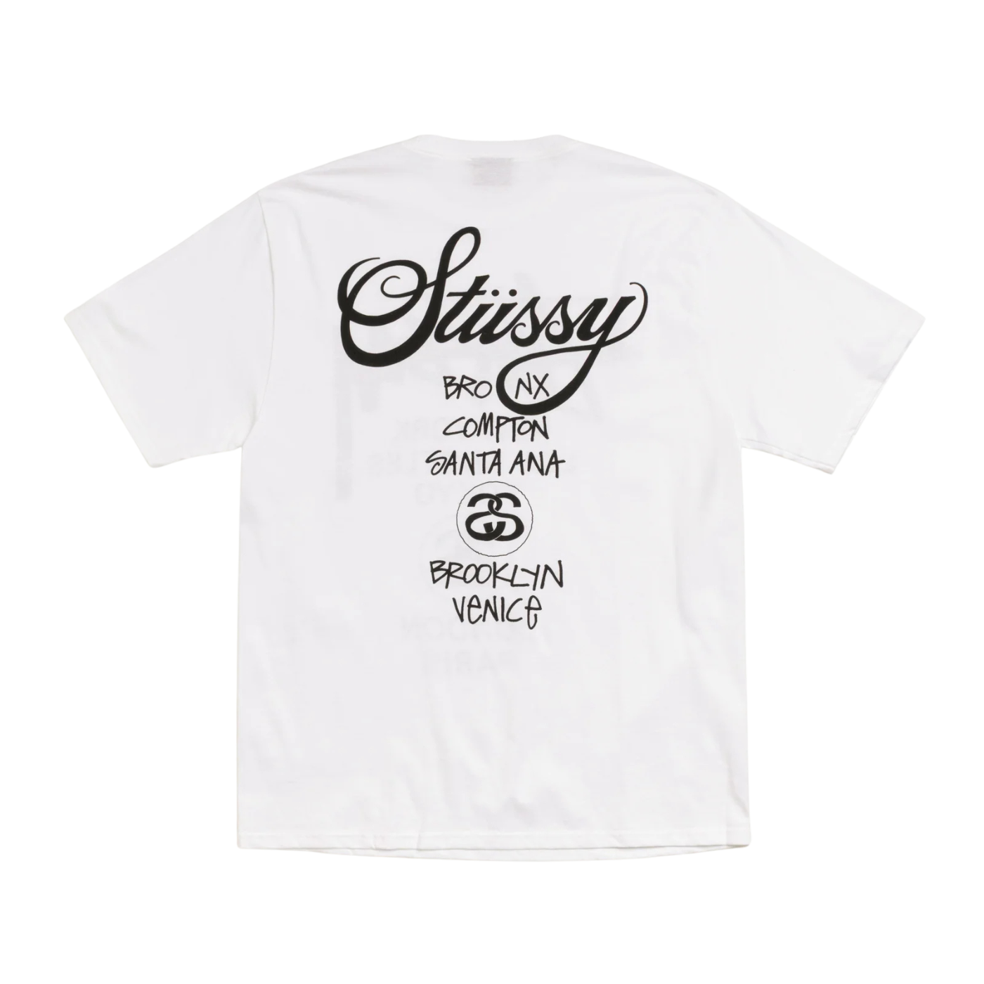 Camiseta Stussy World Locations Branca