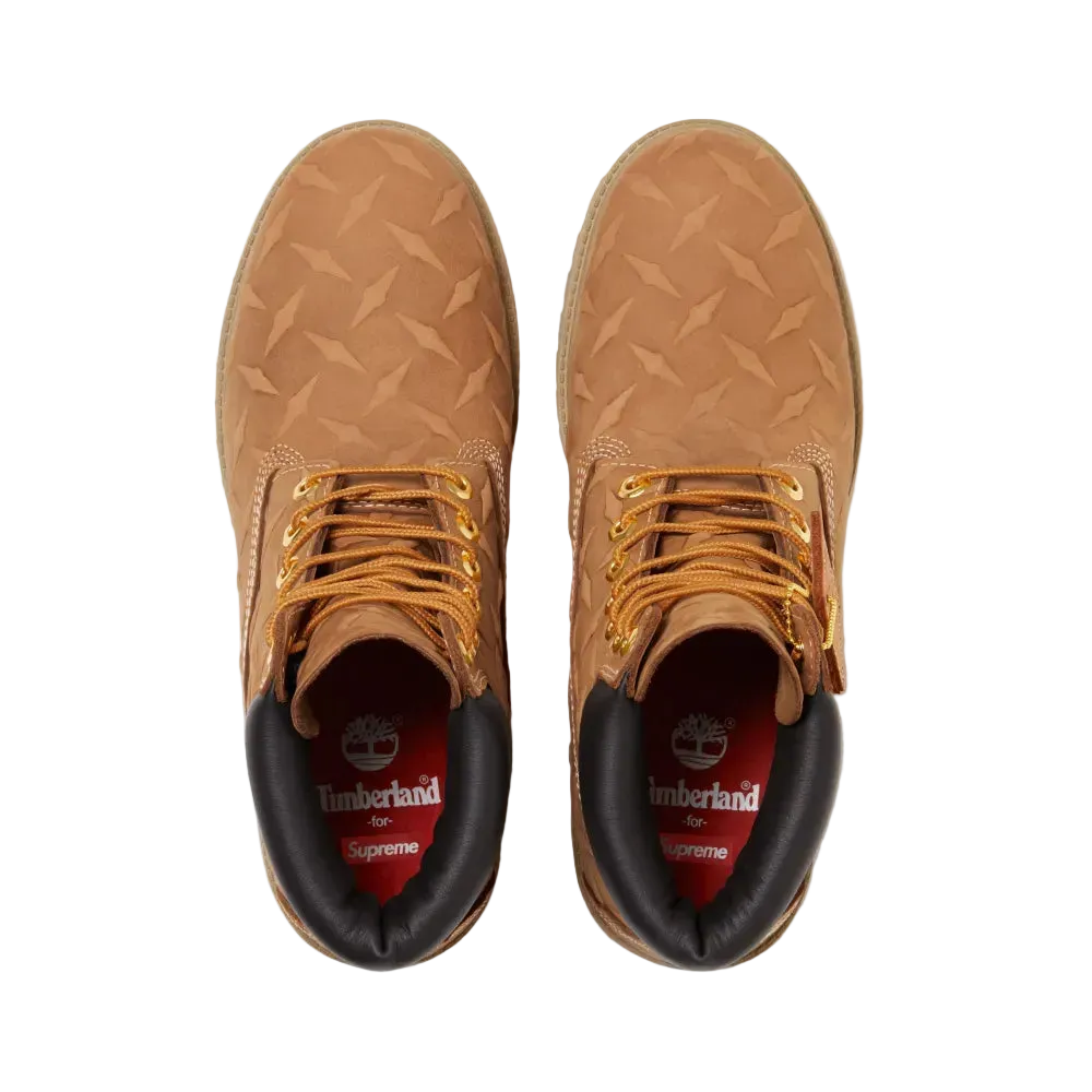 Supreme x Timberland Diamond Plate 6" Premium Waterproof Wheat FW26-W5