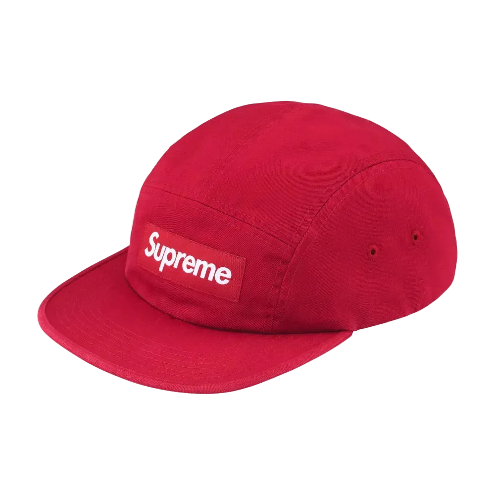 Boné Supreme Washed Chino Twill Camp Red FW26-W1