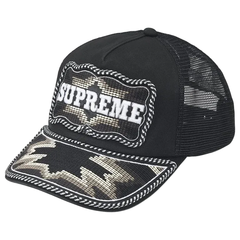 Boné Supreme Western Embroidered Mesh 5-Panel Preto