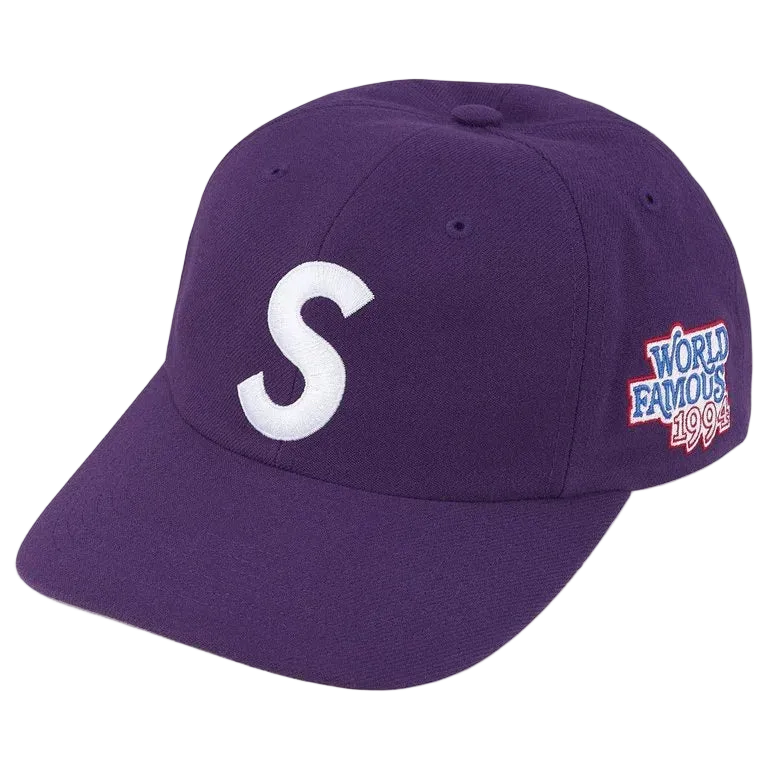 Boné Supreme World Famous S Logo Roxo